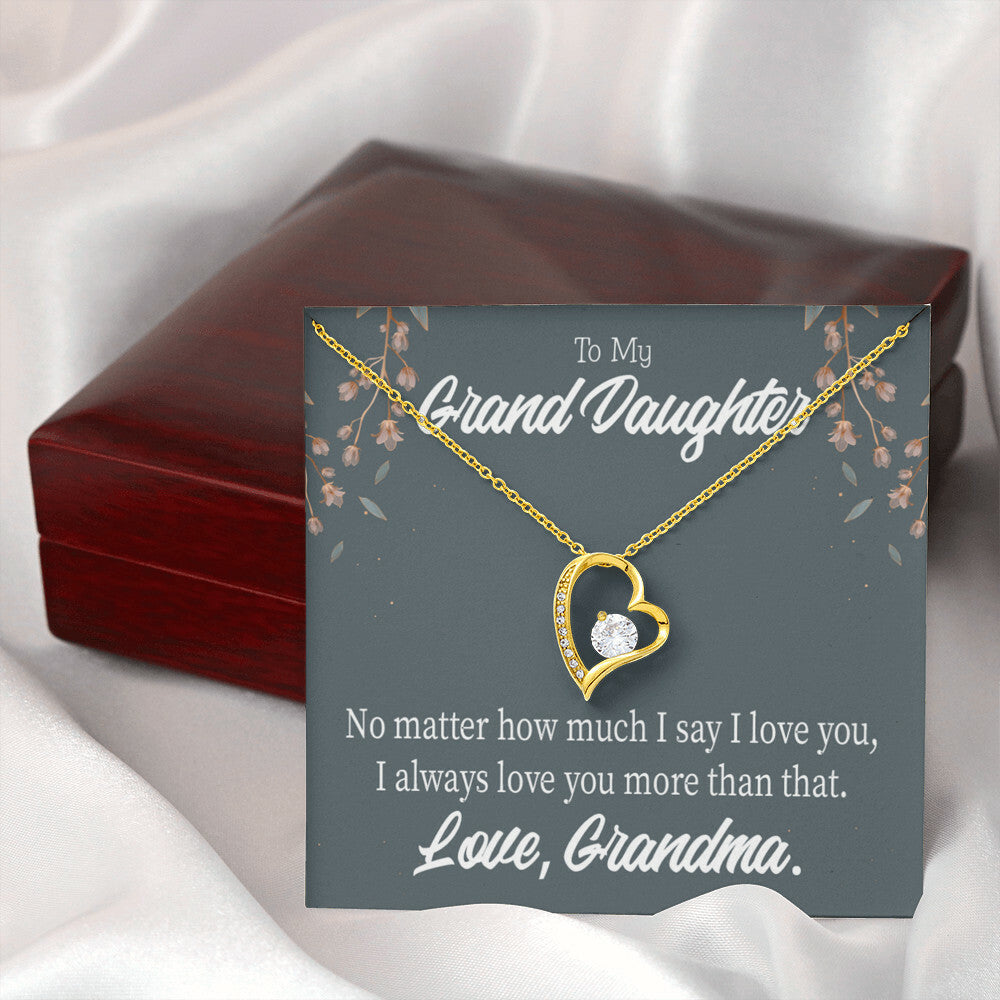 To My Granddaughter No Matter Forever Necklace w Message Card-Express Your Love Gifts