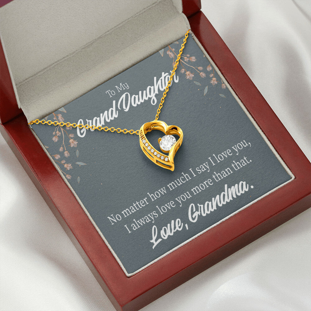 To My Granddaughter No Matter Forever Necklace w Message Card-Express Your Love Gifts