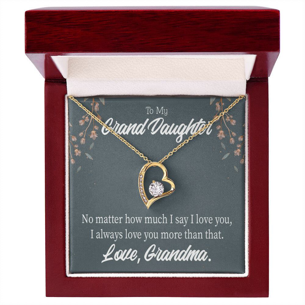 To My Granddaughter No Matter Forever Necklace w Message Card-Express Your Love Gifts
