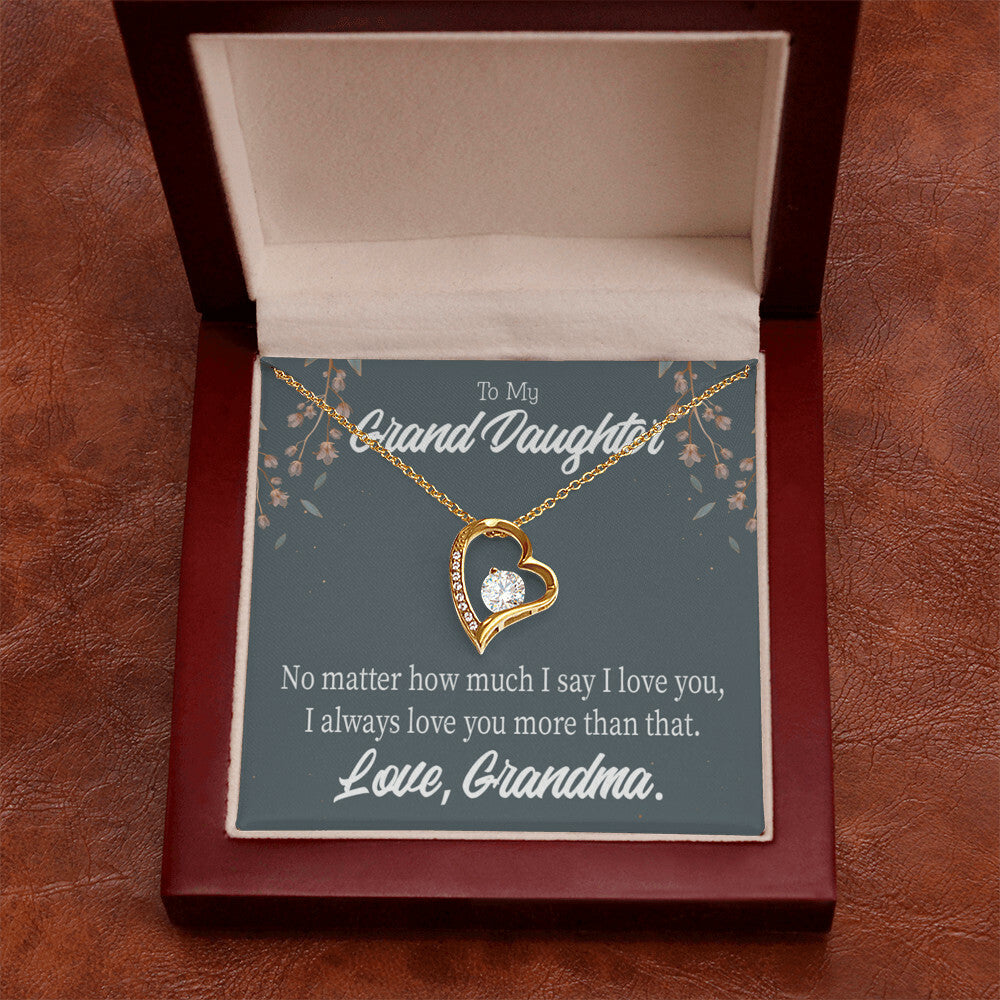 To My Granddaughter No Matter Forever Necklace w Message Card-Express Your Love Gifts