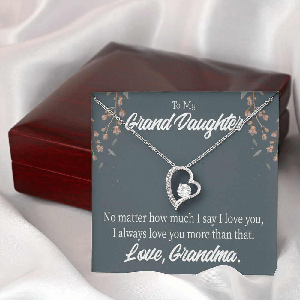 To My Granddaughter No Matter Forever Necklace w Message Card-Express Your Love Gifts