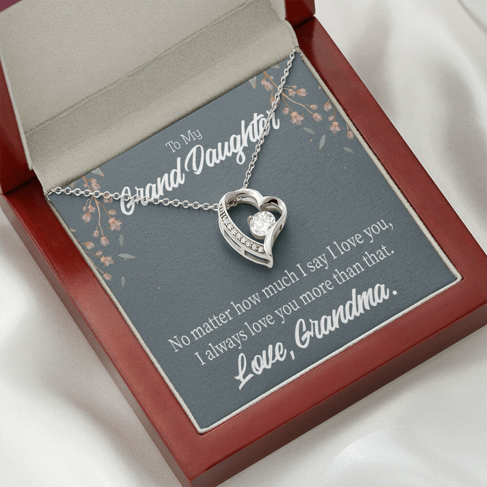 To My Granddaughter No Matter Forever Necklace w Message Card-Express Your Love Gifts