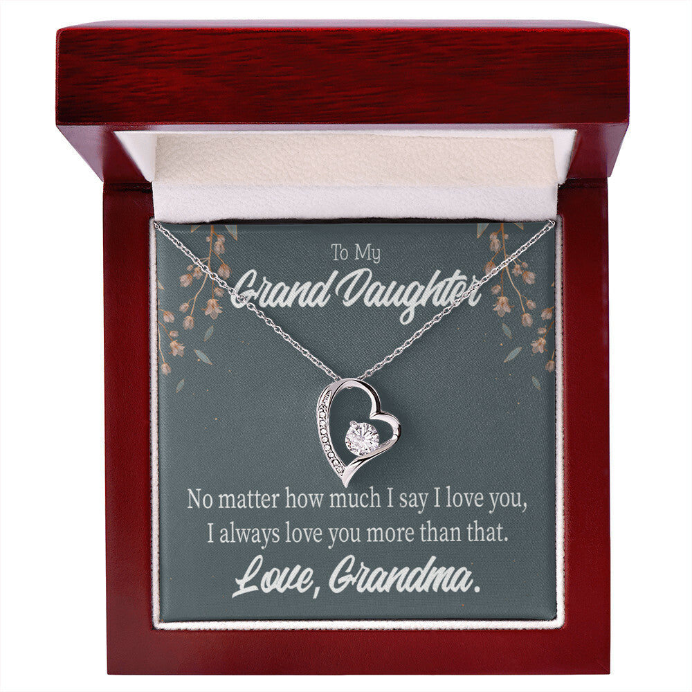 To My Granddaughter No Matter Forever Necklace w Message Card-Express Your Love Gifts