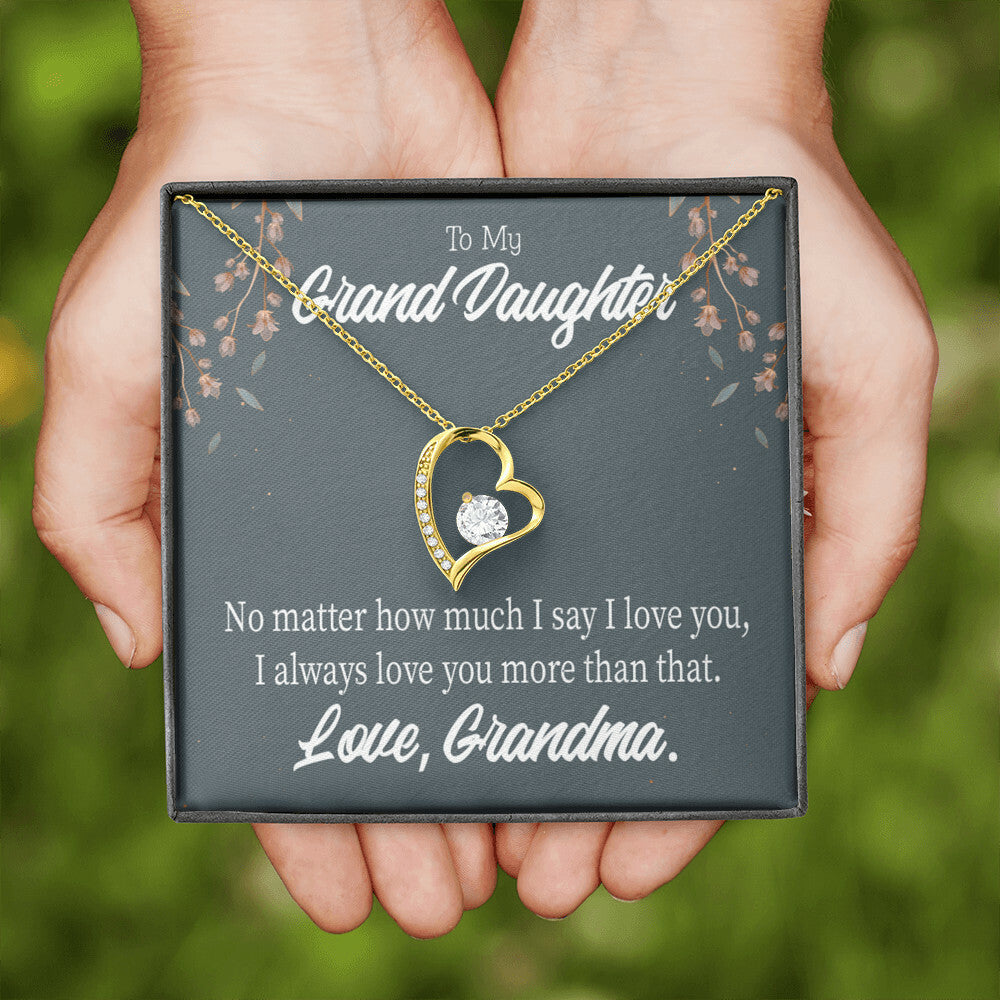 To My Granddaughter No Matter Forever Necklace w Message Card-Express Your Love Gifts