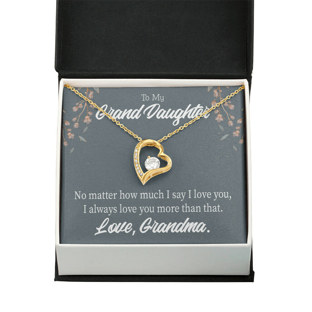 To My Granddaughter No Matter Forever Necklace w Message Card-Express Your Love Gifts