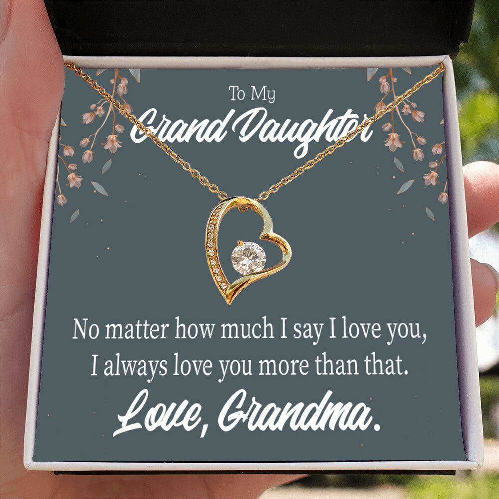 To My Granddaughter No Matter Forever Necklace w Message Card-Express Your Love Gifts