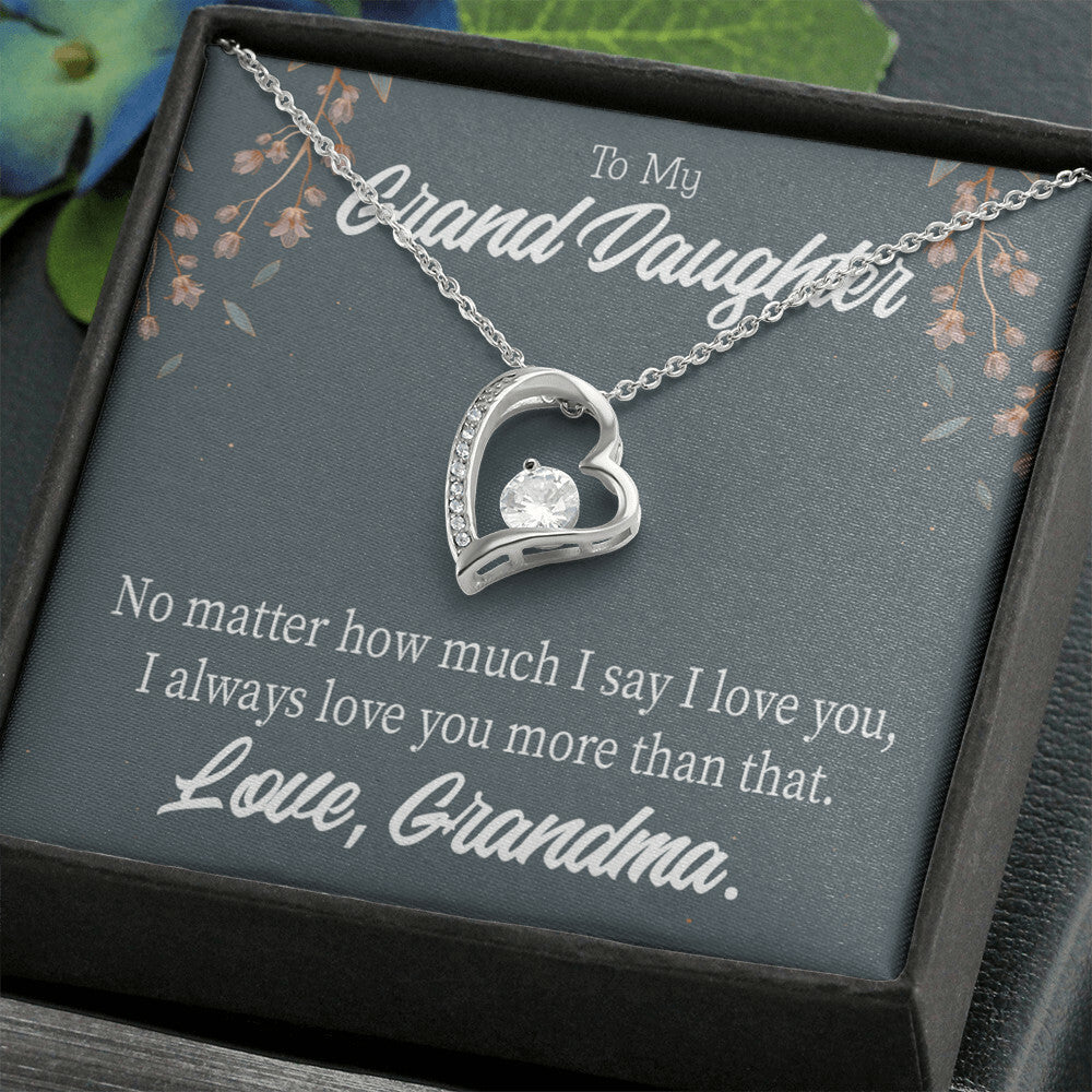 To My Granddaughter No Matter Forever Necklace w Message Card-Express Your Love Gifts