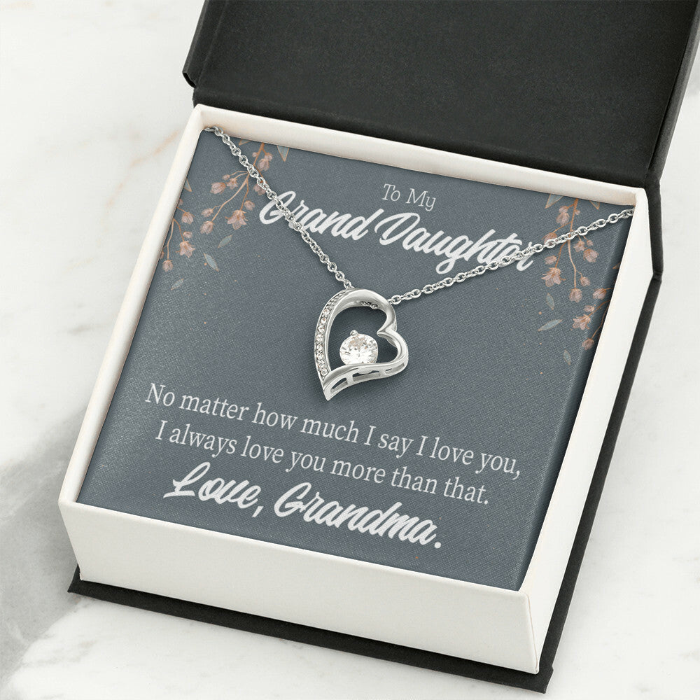 To My Granddaughter No Matter Forever Necklace w Message Card-Express Your Love Gifts