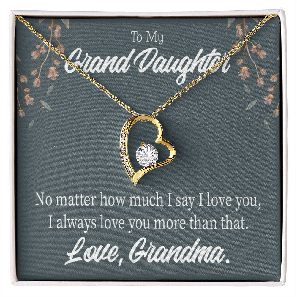 To My Granddaughter No Matter Forever Necklace w Message Card-Express Your Love Gifts