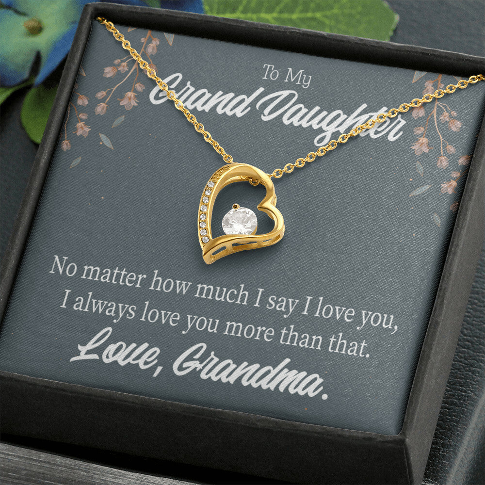 To My Granddaughter No Matter Forever Necklace w Message Card-Express Your Love Gifts