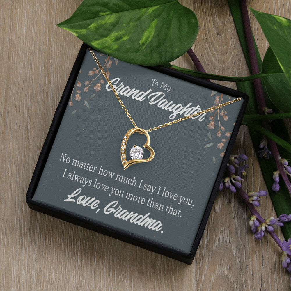 To My Granddaughter No Matter Forever Necklace w Message Card-Express Your Love Gifts