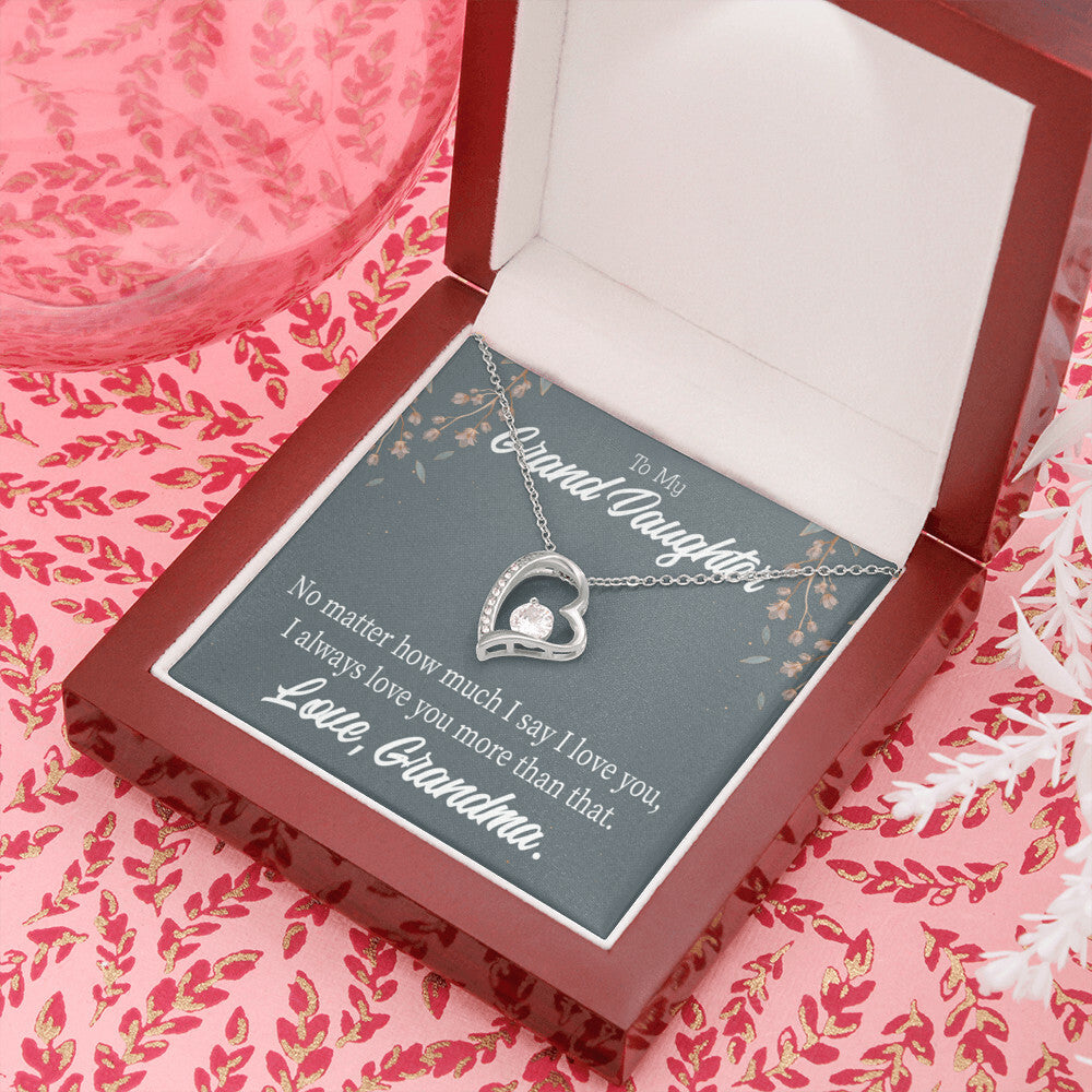 To My Granddaughter No Matter Forever Necklace w Message Card-Express Your Love Gifts