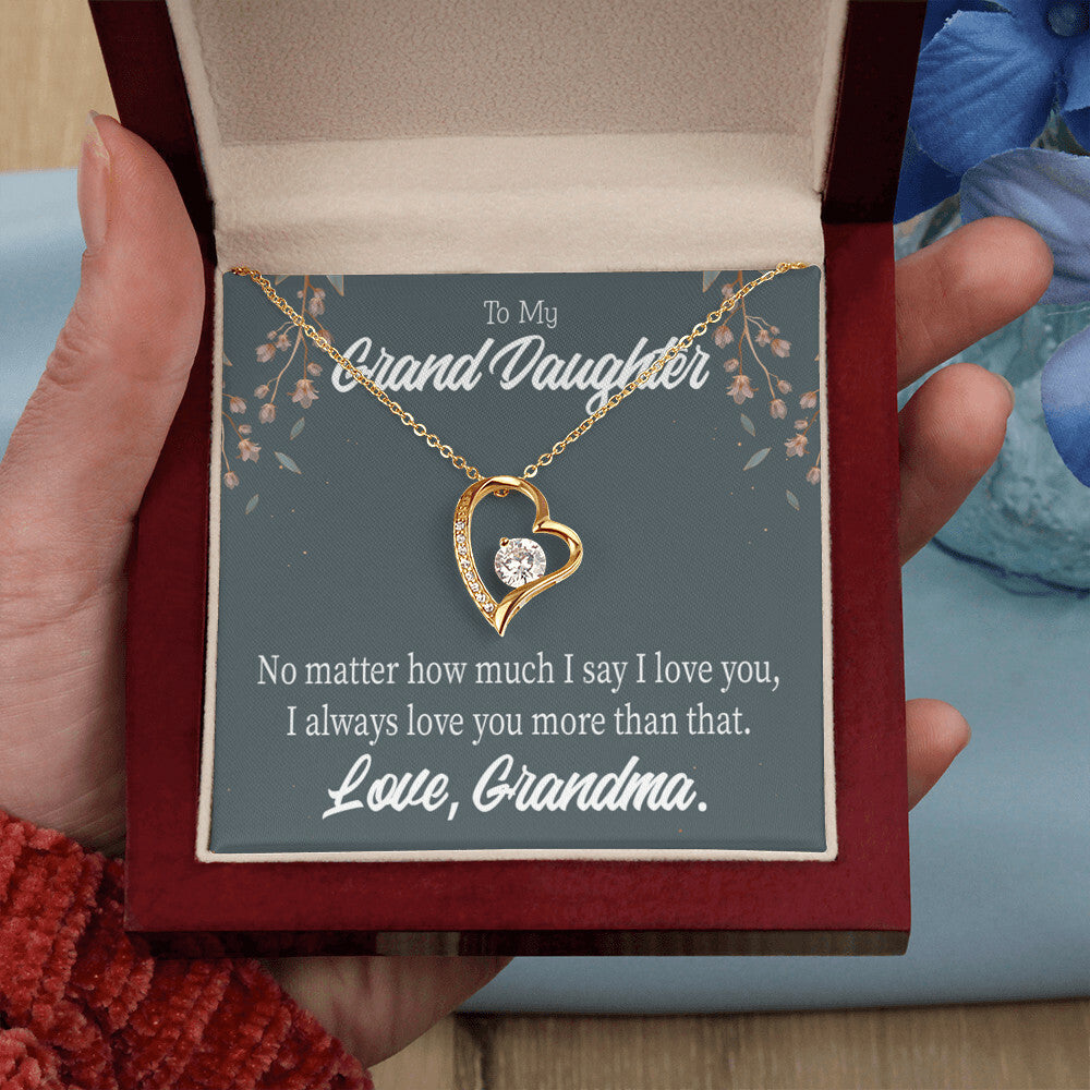 To My Granddaughter No Matter Forever Necklace w Message Card-Express Your Love Gifts