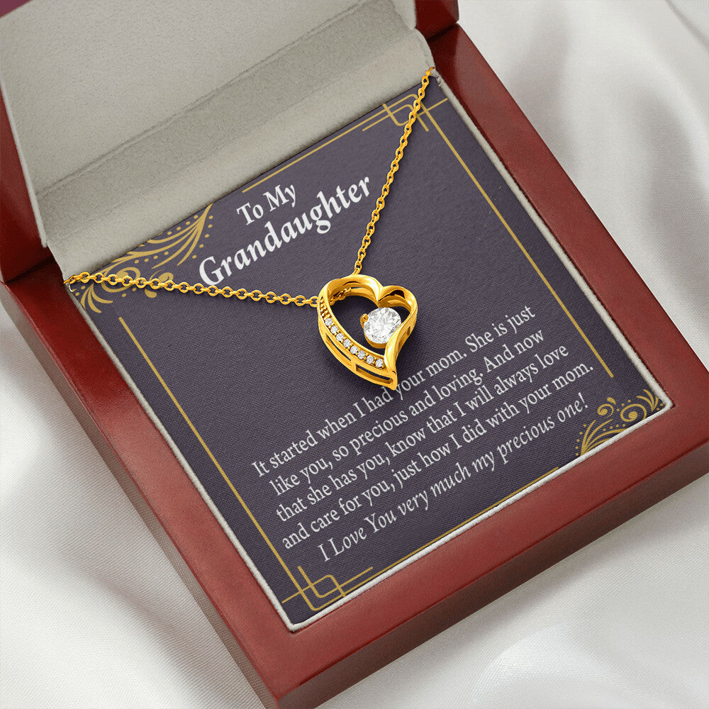 To My Granddaughter Precious One From Grandma Forever Necklace w Message Card-Express Your Love Gifts
