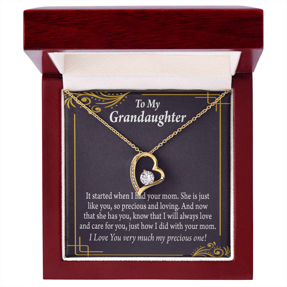 To My Granddaughter Precious One From Grandma Forever Necklace w Message Card-Express Your Love Gifts