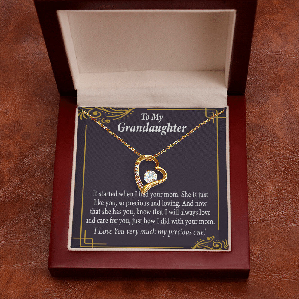 To My Granddaughter Precious One From Grandma Forever Necklace w Message Card-Express Your Love Gifts