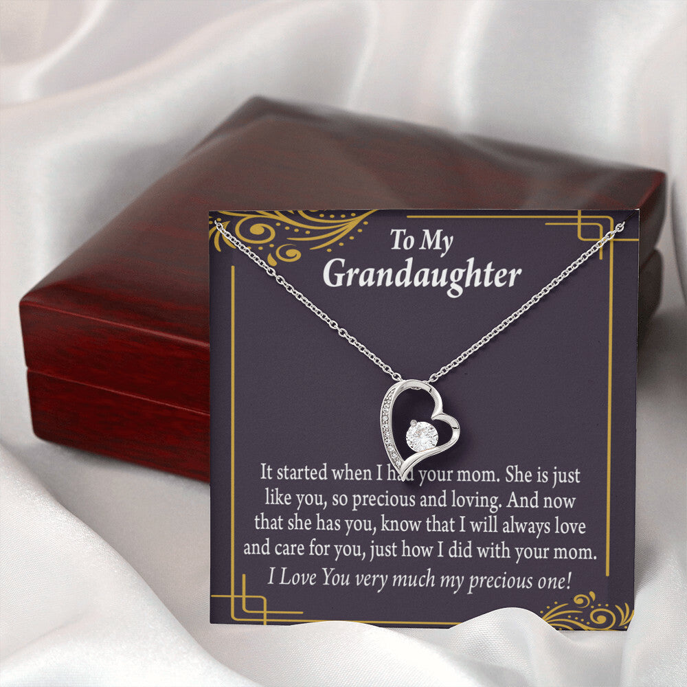 To My Granddaughter Precious One From Grandma Forever Necklace w Message Card-Express Your Love Gifts