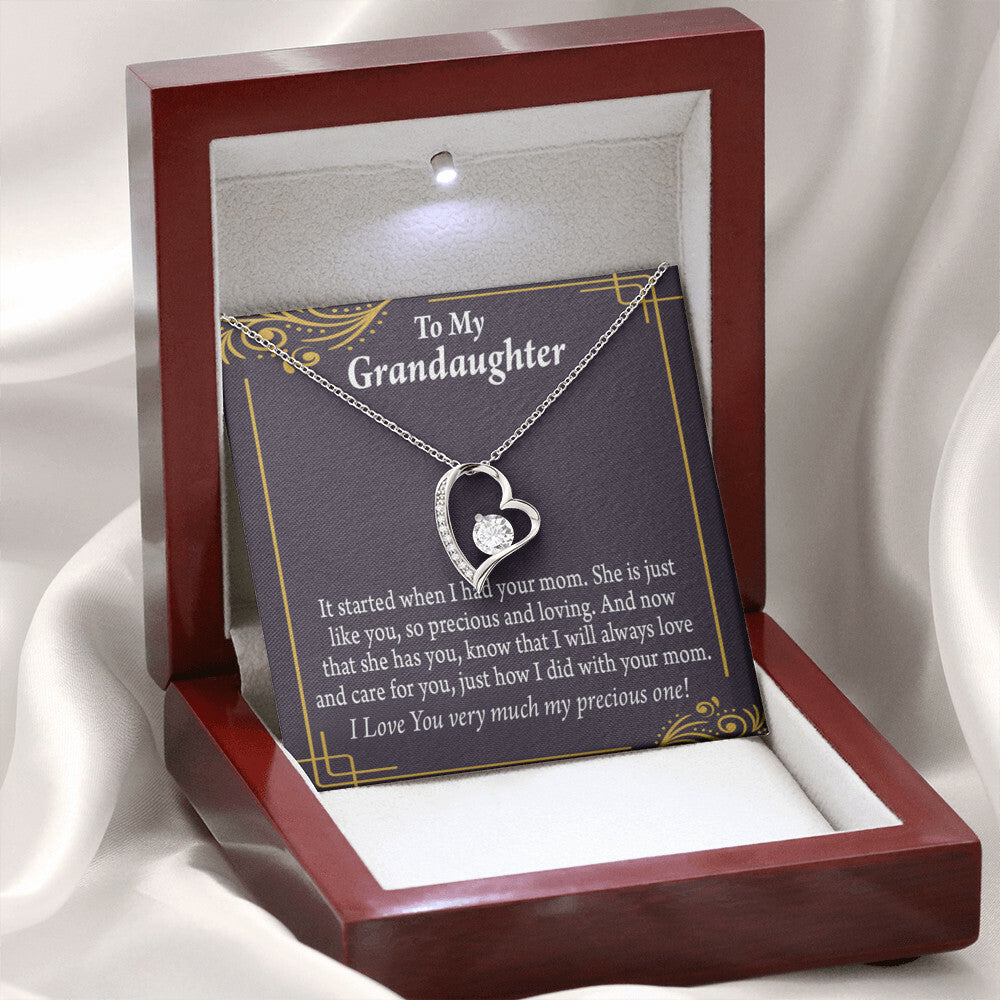 To My Granddaughter Precious One From Grandma Forever Necklace w Message Card-Express Your Love Gifts
