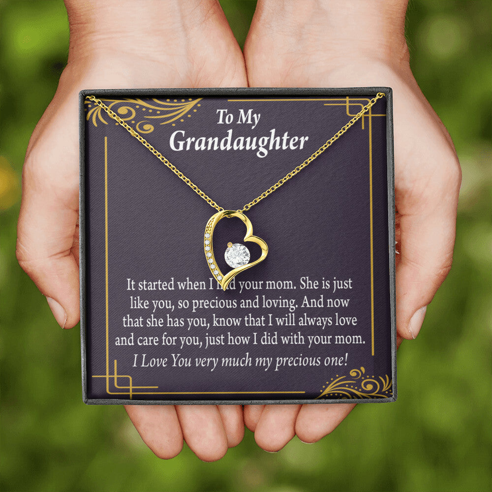 To My Granddaughter Precious One From Grandma Forever Necklace w Message Card-Express Your Love Gifts
