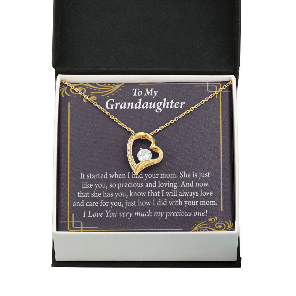 To My Granddaughter Precious One From Grandma Forever Necklace w Message Card-Express Your Love Gifts