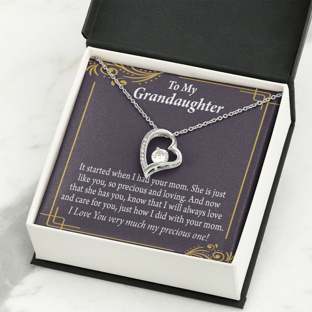 To My Granddaughter Precious One From Grandma Forever Necklace w Message Card-Express Your Love Gifts