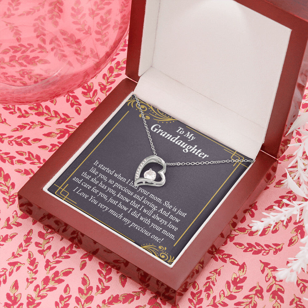 To My Granddaughter Precious One From Grandma Forever Necklace w Message Card-Express Your Love Gifts