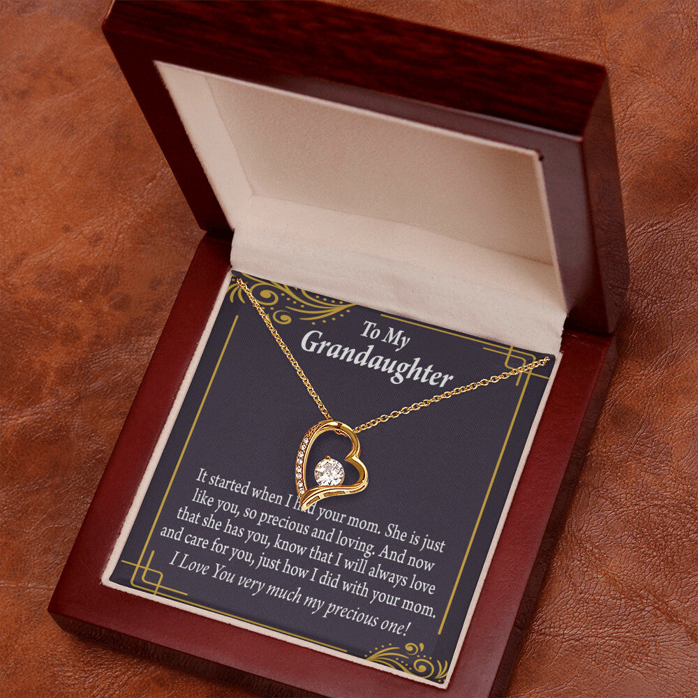 To My Granddaughter Precious One From Grandma Forever Necklace w Message Card-Express Your Love Gifts