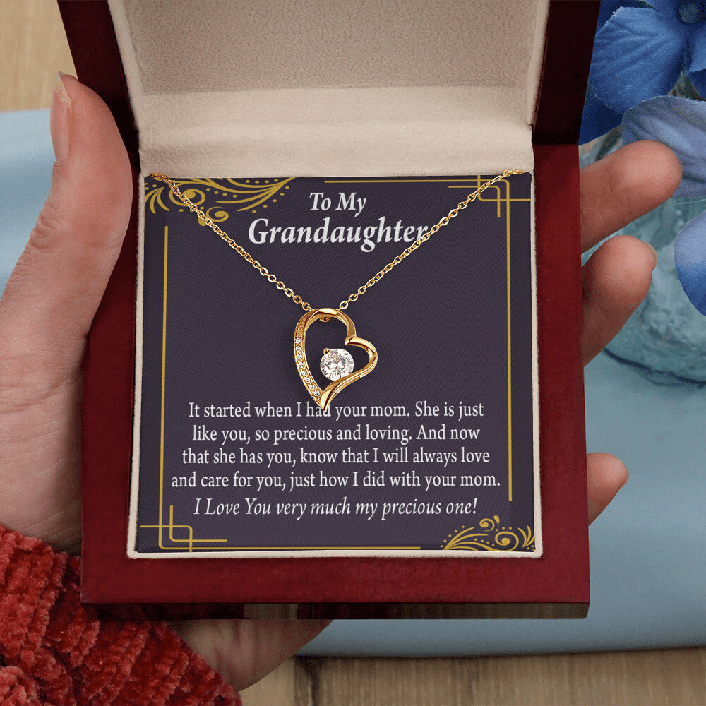 To My Granddaughter Precious One From Grandma Forever Necklace w Message Card-Express Your Love Gifts