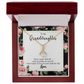 To My Granddaughter Pretty Granddaughter Alluring Ribbon Necklace Message Card-Express Your Love Gifts