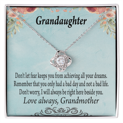 To My Granddaughter Reach For Your Dreams From Grandma Infinity Knot Necklace Message Card-Express Your Love Gifts