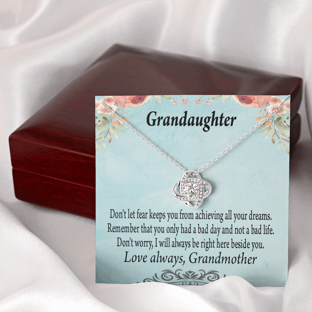 To My Granddaughter Reach For Your Dreams From Grandma Infinity Knot Necklace Message Card-Express Your Love Gifts