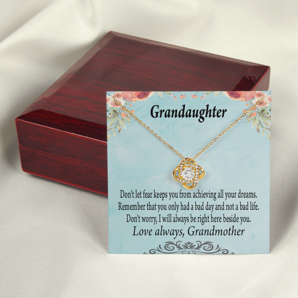 To My Granddaughter Reach For Your Dreams From Grandma Infinity Knot Necklace Message Card-Express Your Love Gifts