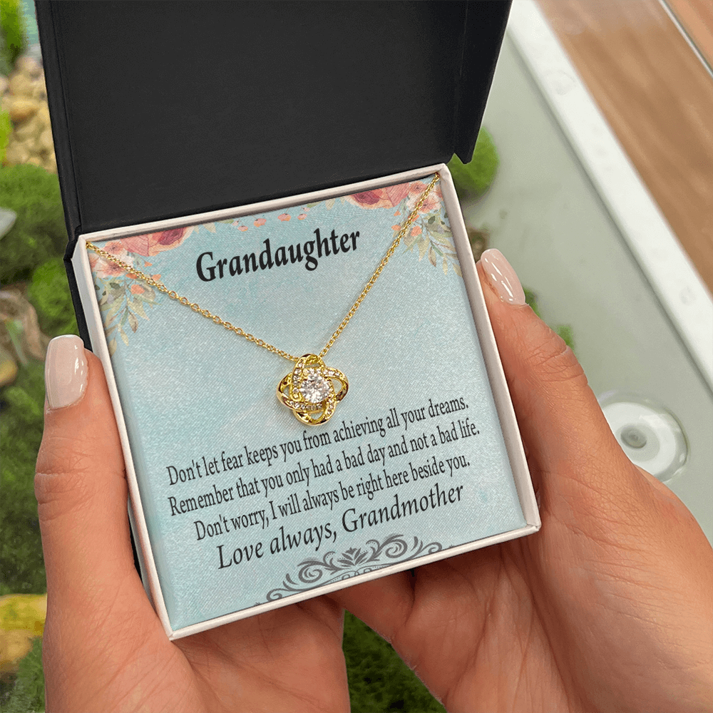 To My Granddaughter Reach For Your Dreams From Grandma Infinity Knot Necklace Message Card-Express Your Love Gifts
