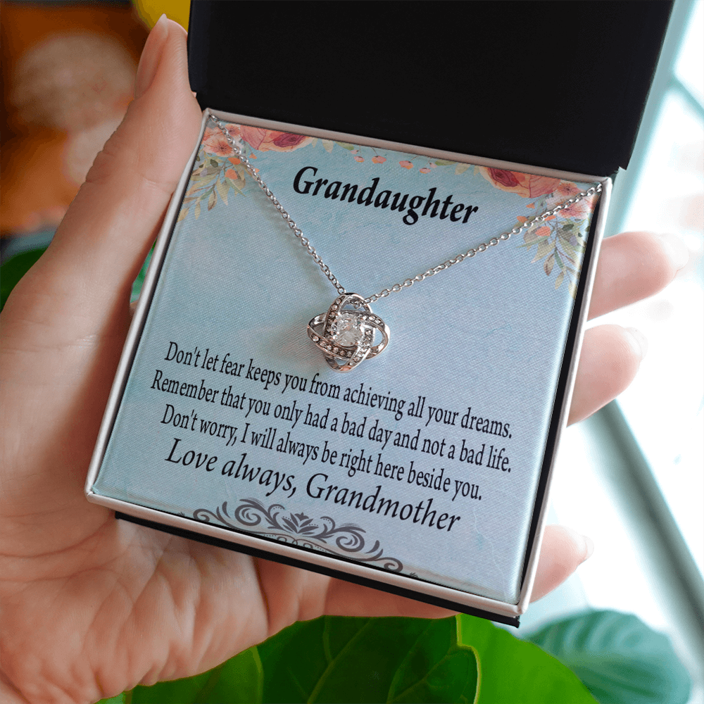 To My Granddaughter Reach For Your Dreams From Grandma Infinity Knot Necklace Message Card-Express Your Love Gifts