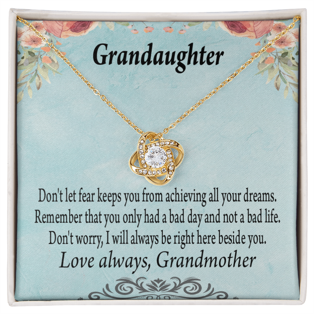 To My Granddaughter Reach For Your Dreams From Grandma Infinity Knot Necklace Message Card-Express Your Love Gifts