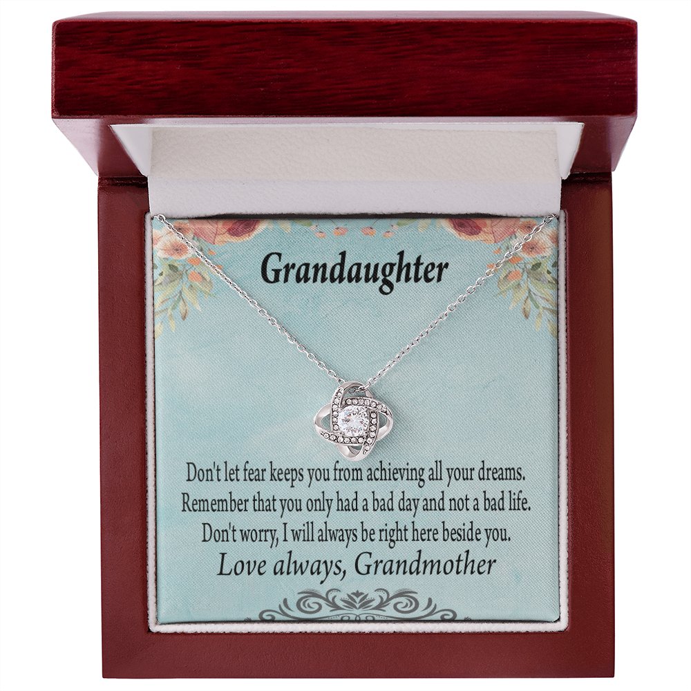 To My Granddaughter Reach For Your Dreams From Grandma Infinity Knot Necklace Message Card-Express Your Love Gifts