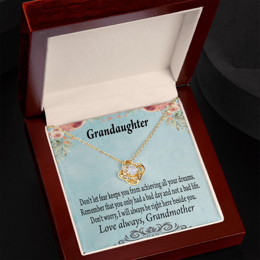 To My Granddaughter Reach For Your Dreams From Grandma Infinity Knot Necklace Message Card-Express Your Love Gifts