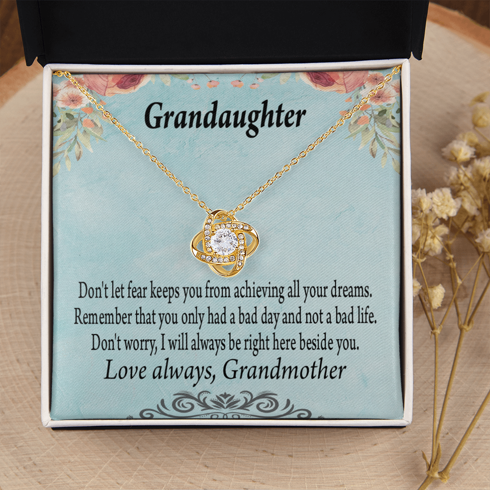 To My Granddaughter Reach For Your Dreams From Grandma Infinity Knot Necklace Message Card-Express Your Love Gifts