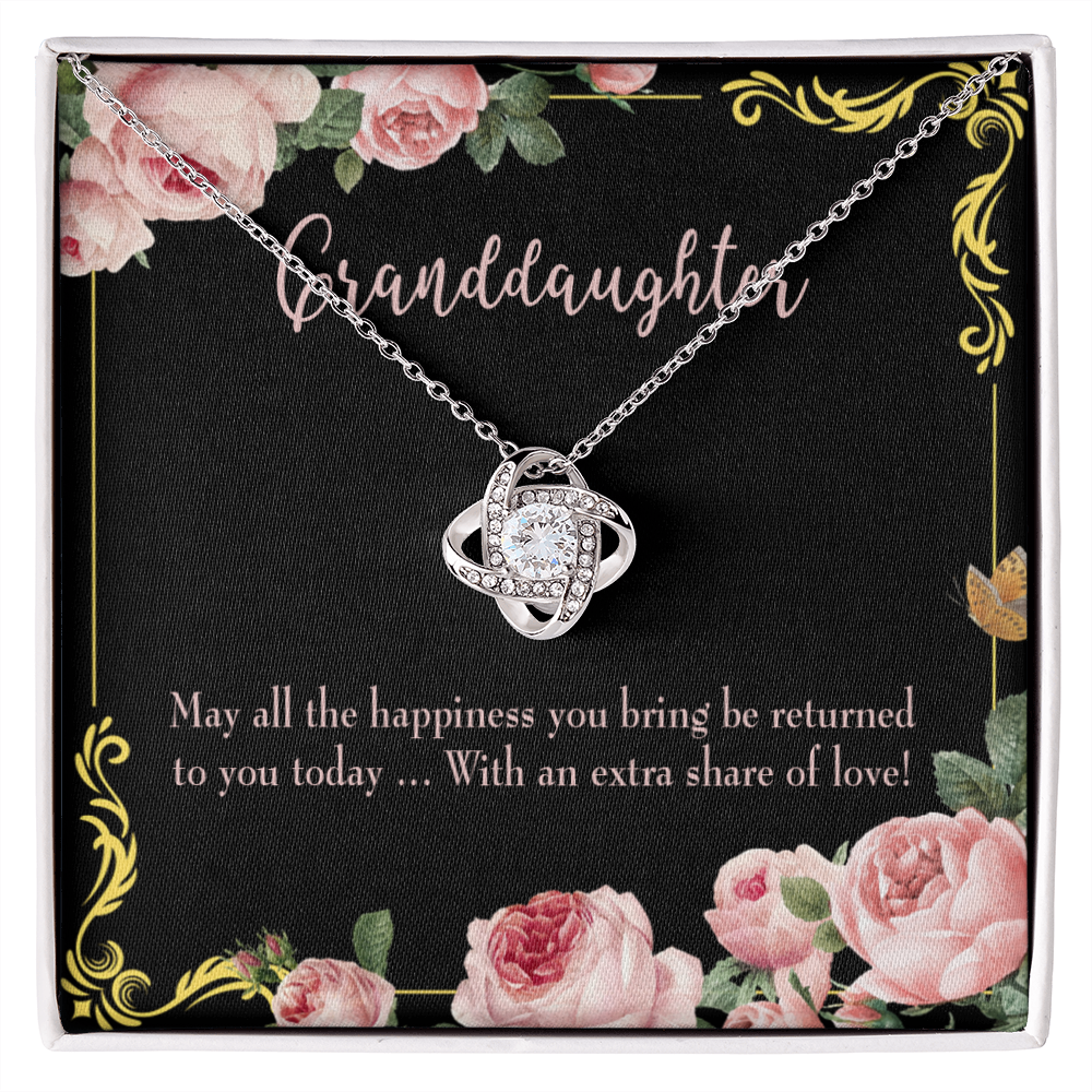 To My Granddaughter Share of Love Infinity Knot Necklace Message Card-Express Your Love Gifts