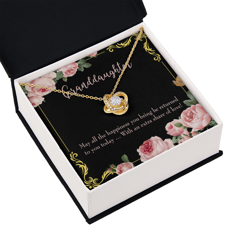 To My Granddaughter Share of Love Infinity Knot Necklace Message Card-Express Your Love Gifts