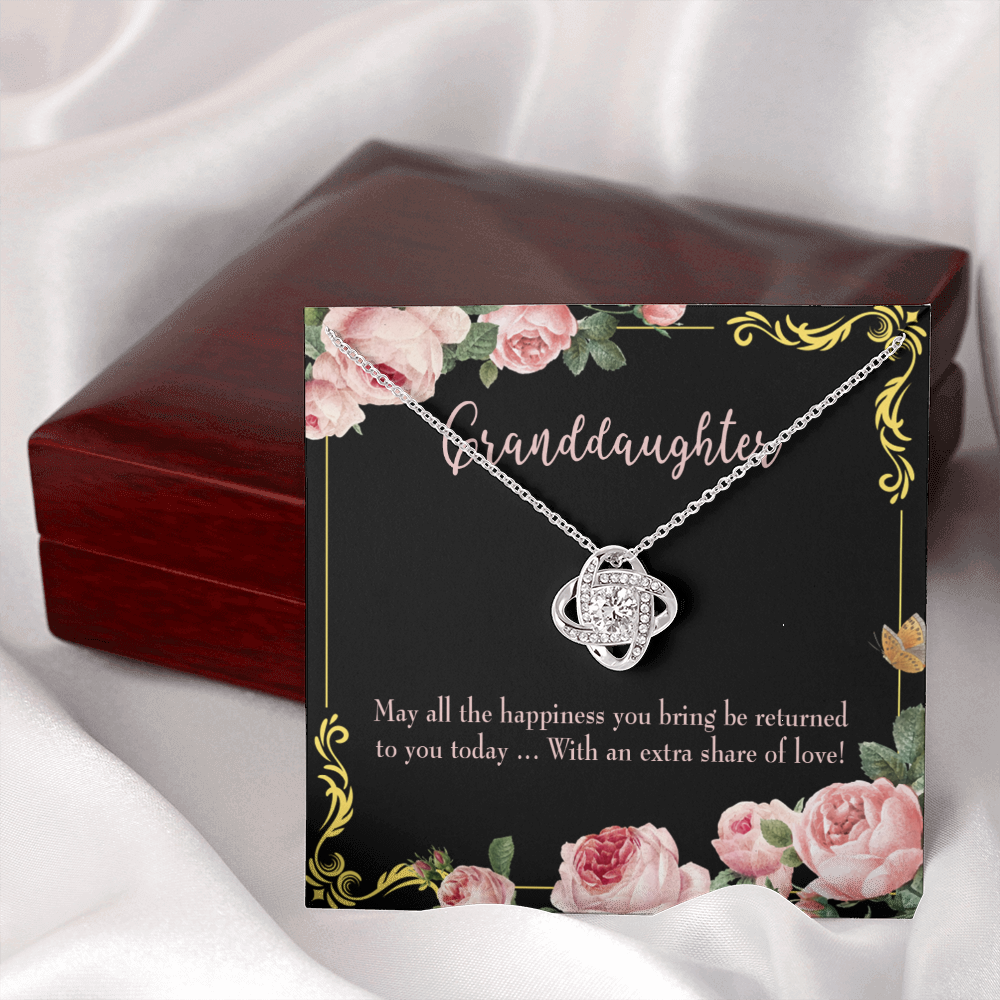 To My Granddaughter Share of Love Infinity Knot Necklace Message Card-Express Your Love Gifts