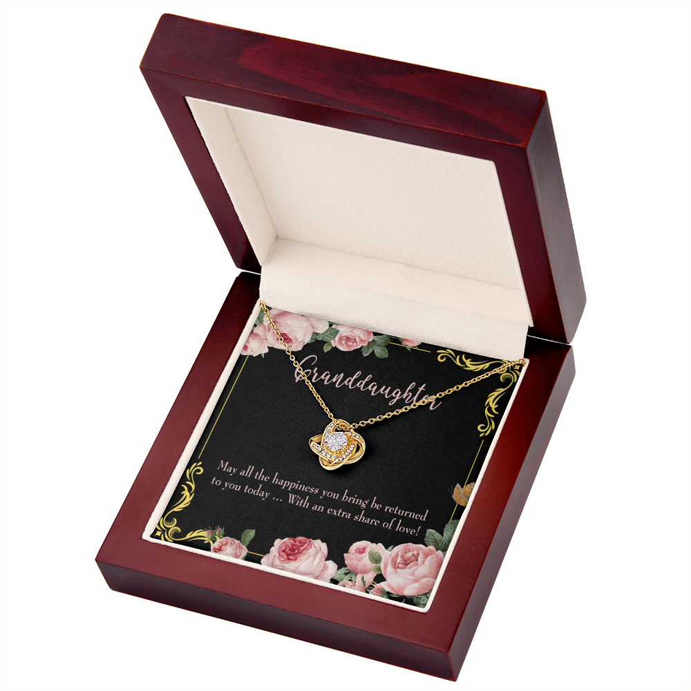 To My Granddaughter Share of Love Infinity Knot Necklace Message Card-Express Your Love Gifts