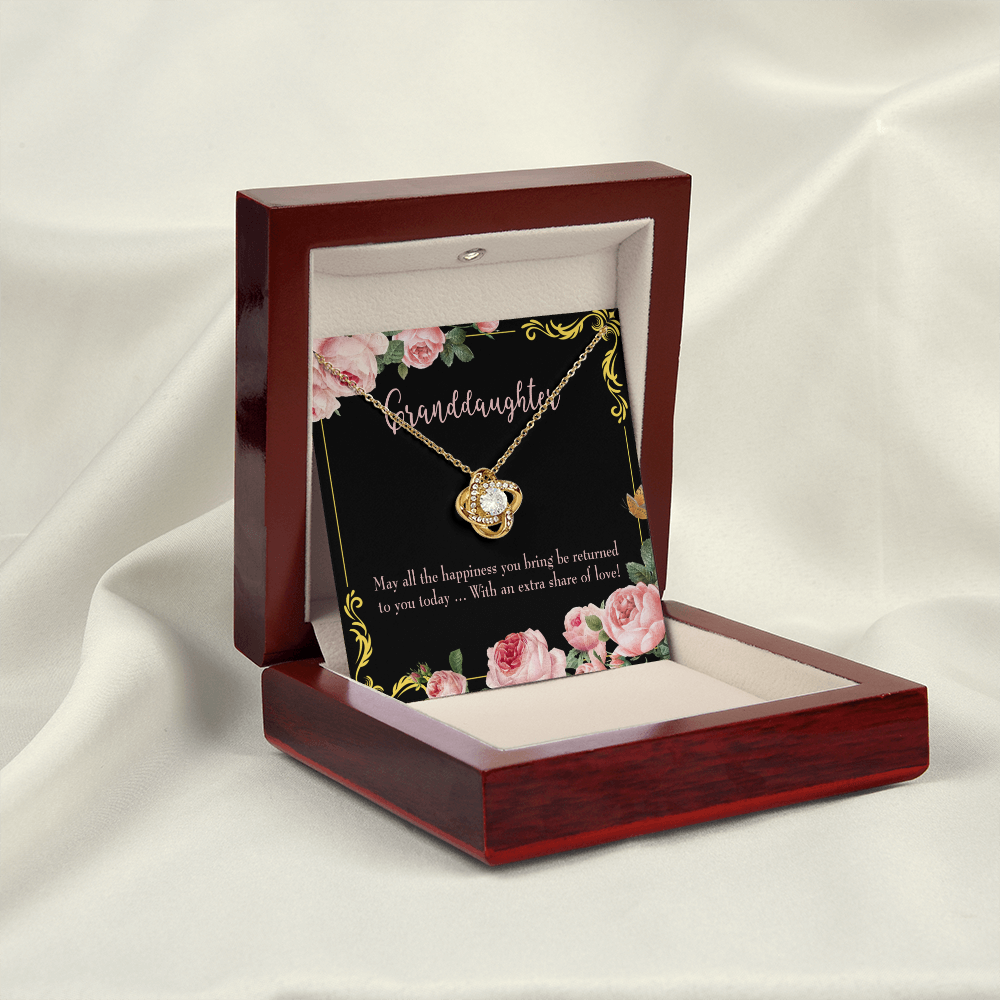 To My Granddaughter Share of Love Infinity Knot Necklace Message Card-Express Your Love Gifts
