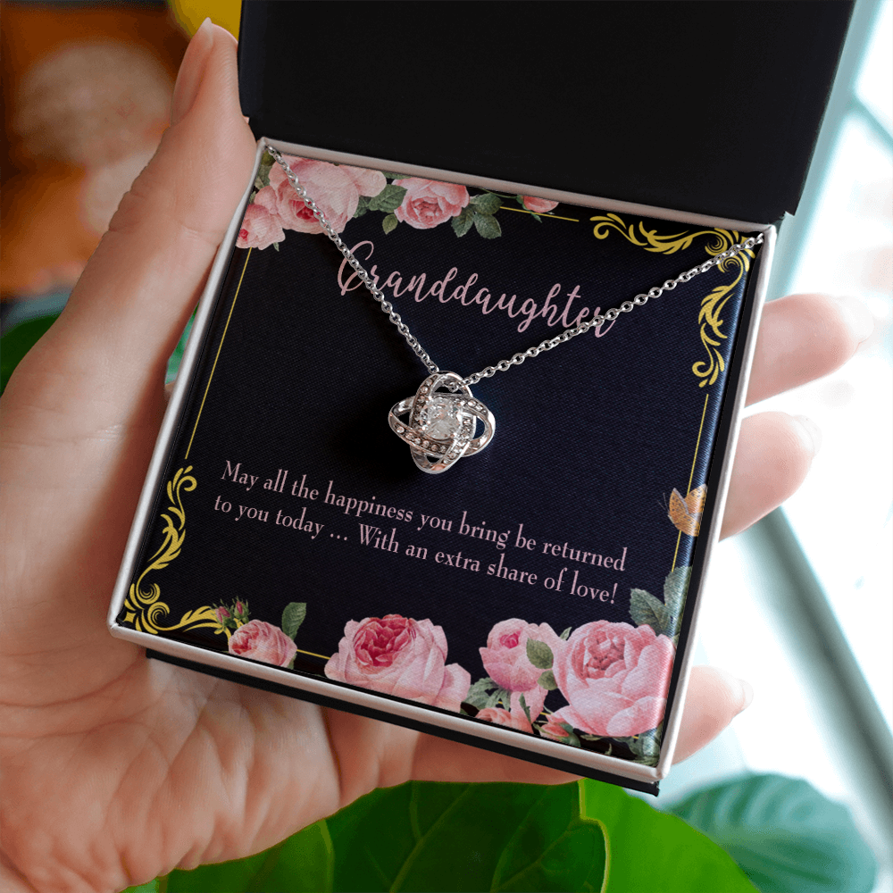 To My Granddaughter Share of Love Infinity Knot Necklace Message Card-Express Your Love Gifts