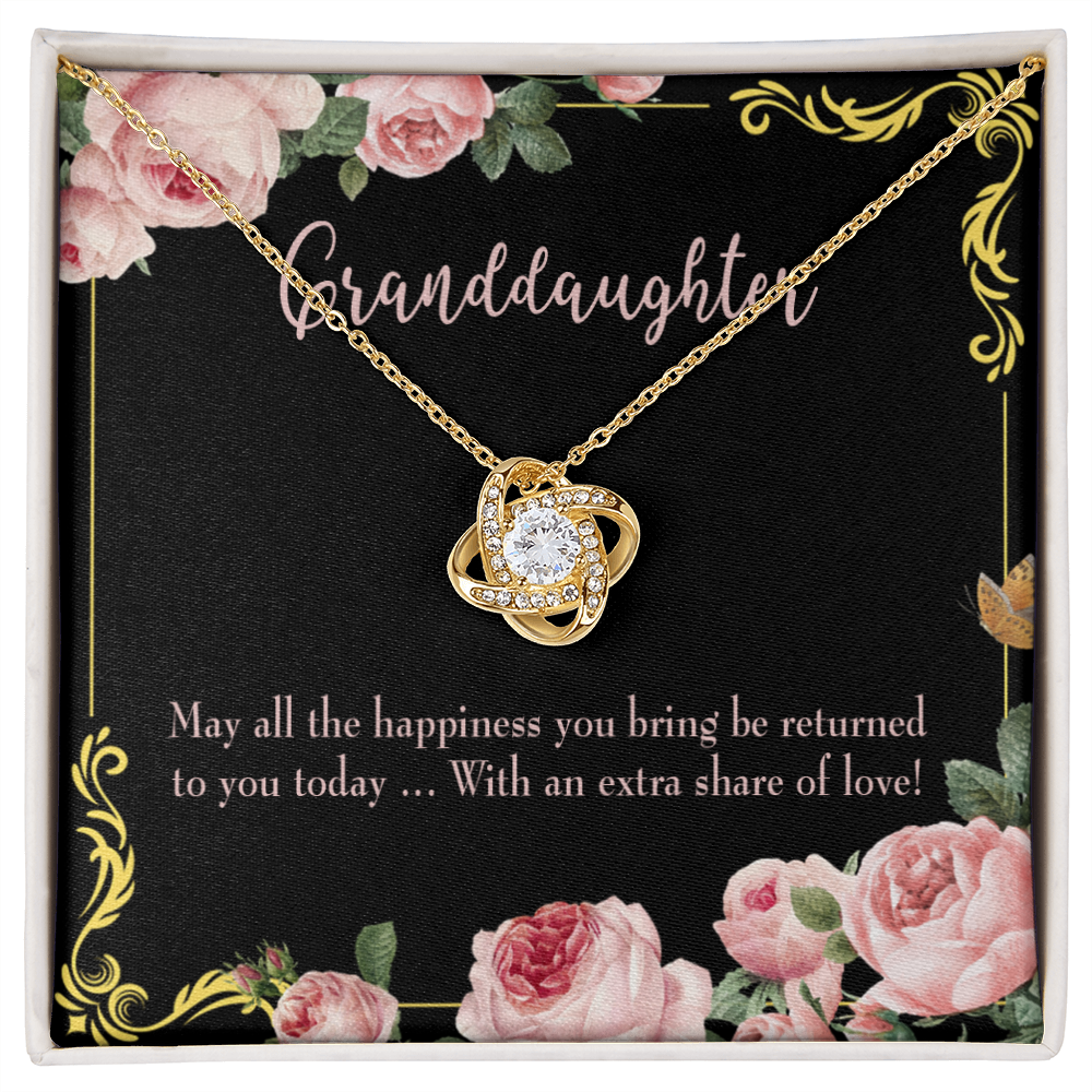 To My Granddaughter Share of Love Infinity Knot Necklace Message Card-Express Your Love Gifts