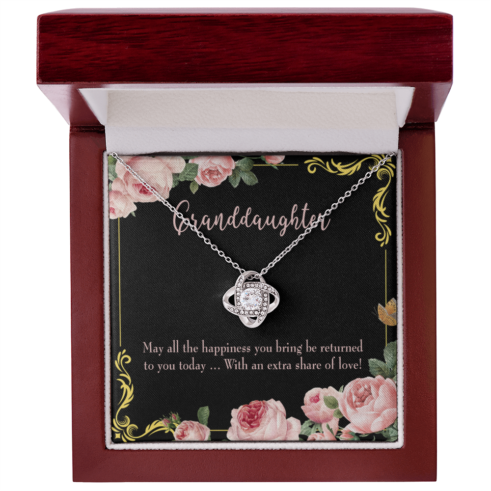 To My Granddaughter Share of Love Infinity Knot Necklace Message Card-Express Your Love Gifts