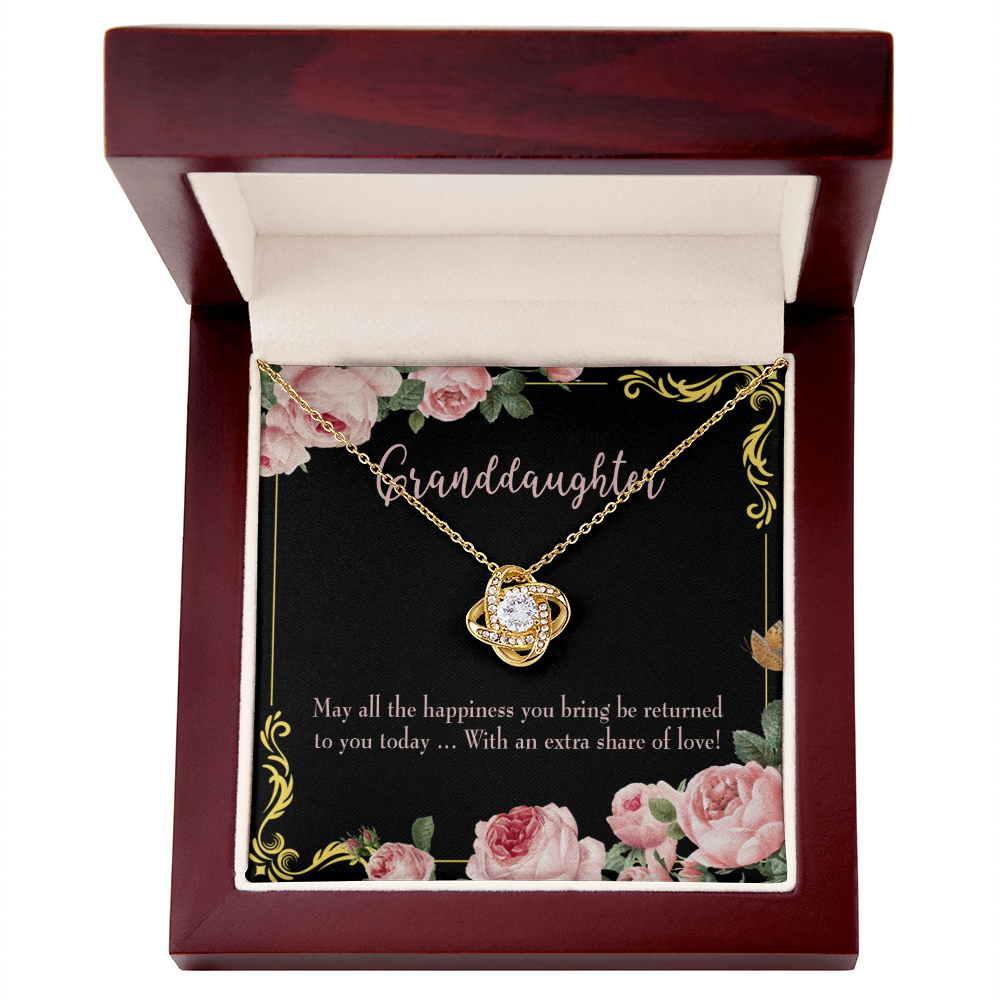 To My Granddaughter Share of Love Infinity Knot Necklace Message Card-Express Your Love Gifts