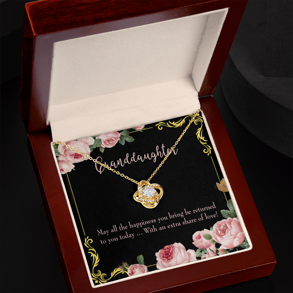 To My Granddaughter Share of Love Infinity Knot Necklace Message Card-Express Your Love Gifts