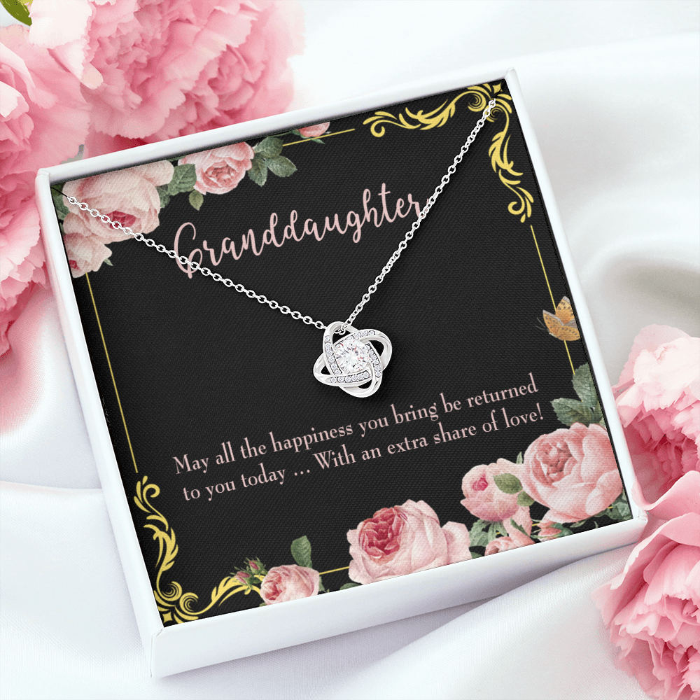 To My Granddaughter Share of Love Infinity Knot Necklace Message Card-Express Your Love Gifts