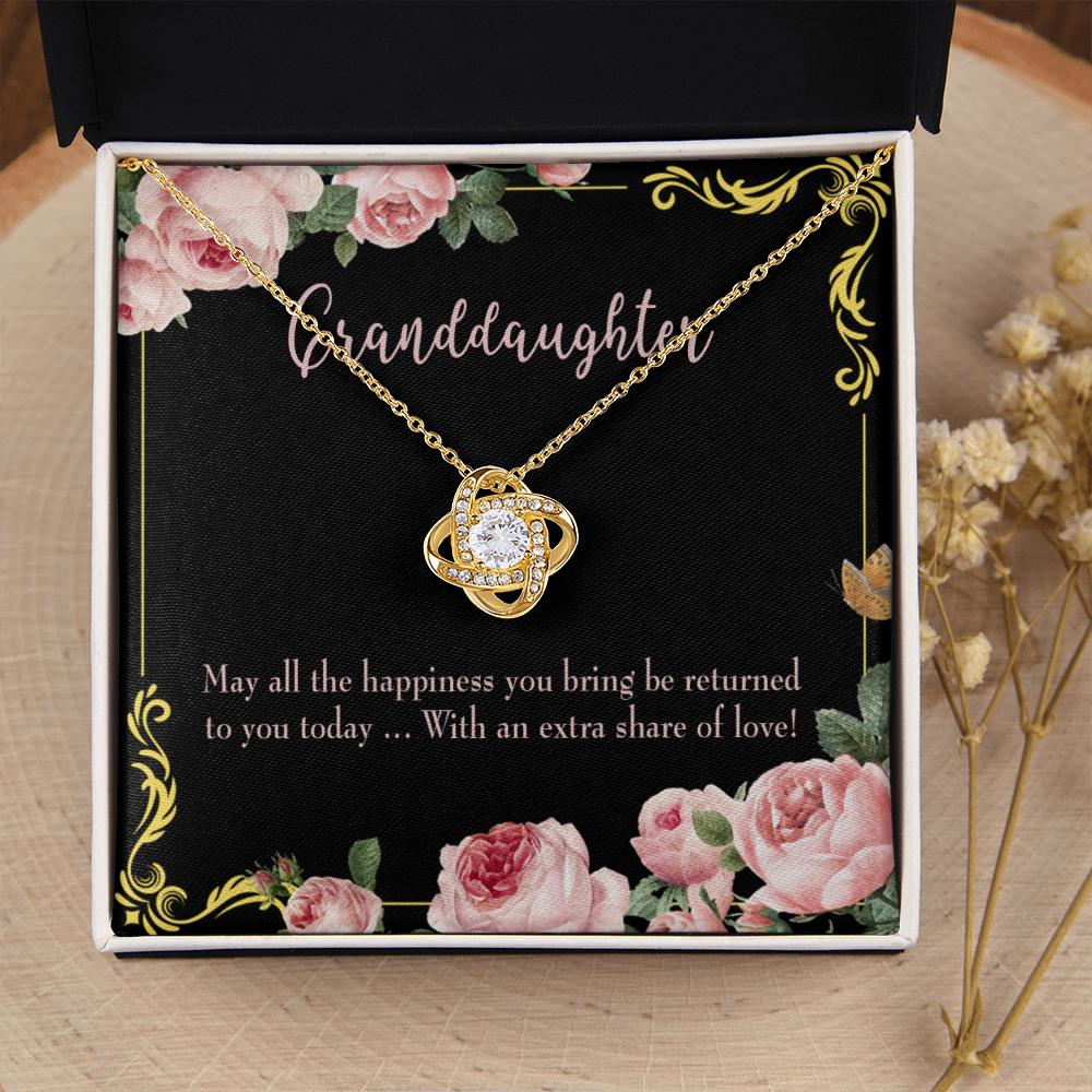 To My Granddaughter Share of Love Infinity Knot Necklace Message Card-Express Your Love Gifts